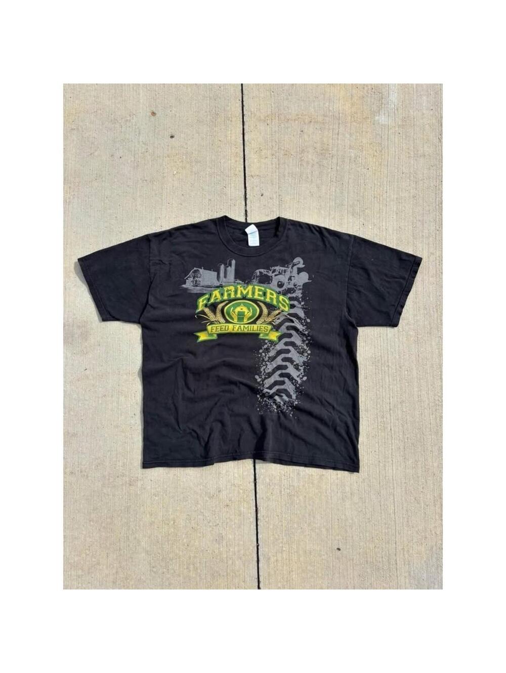 Farmers Feed Families Graphic T-Shirt Black Heavy Weight